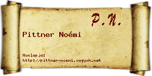Pittner Noémi névjegykártya